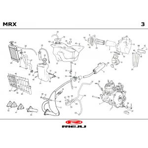 Radiateur - Koelsysteem - Uitlaat - Benzinetank Rieju MRX rood 2004 2-takt