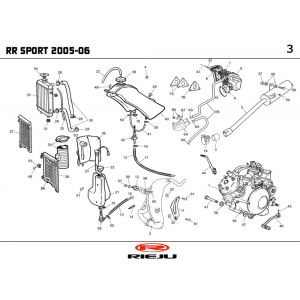 Radiateur - Koelsysteem - Uitlaat - Benzinetank Rieju RR Sport rood 2005 2-takt