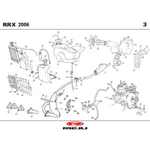 Radiateur - Koelsysteem - Uitlaat - Benzinetank Rieju RRX blauw 2009 2-takt