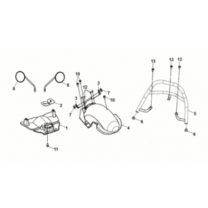 Rear fender - rear carrier Sym E-MIO