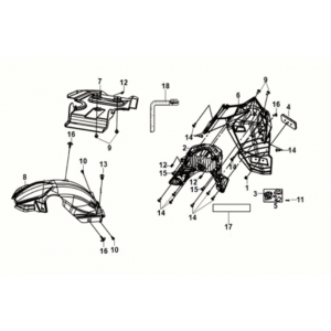 Rear fender - rear inner fender Sym Orbit III 50 E5