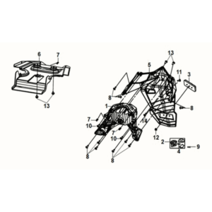 Rear fender/ rear inner fender Sym E-XPRO 45KM/U 2020-2021