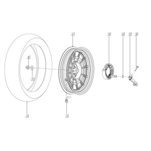 Rear wheel assy Kymco Filly 50 E5+