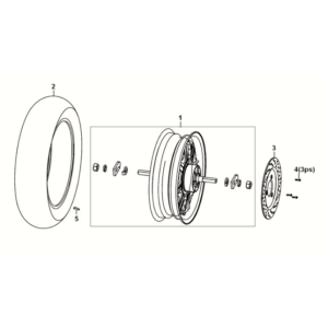 Rear wheel Sym E-XPRO 45KM/U 2020-2021
