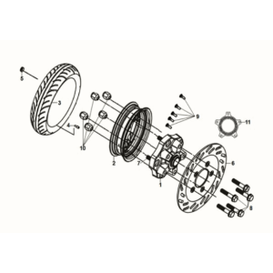 Rear wheel Sym Fiddle IV 125i LC ABS E5 2020-2021