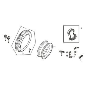 Rear wheel Sym Orbit II 125i E4