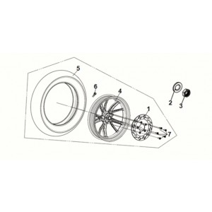 Rear wheel Sym Symphony ST 50 E5
