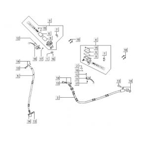 Remcilinder - Remhendel - Remleiding Kymco Downtown 300i wit