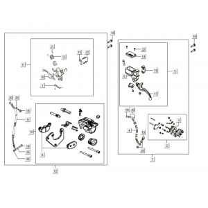 Remcilinder - Remhendel - Remleiding - Remklauw - Remblokken Kymco Like 200i Wit