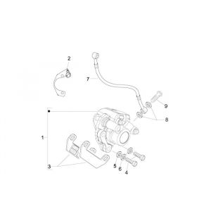 Remklauw - Remblokken - Remleiding Vespa LX 50 4-takt 4V 45km/u
