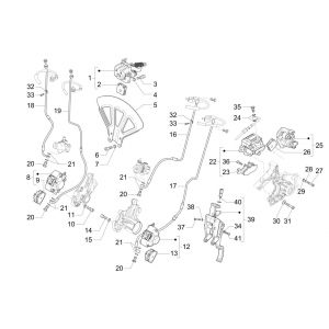 Remklauw - Remblokken - Remleiding (ABS) Piaggio MP3 300 ie LT Business - Sport (met en zonder ABS) 2016-2018
