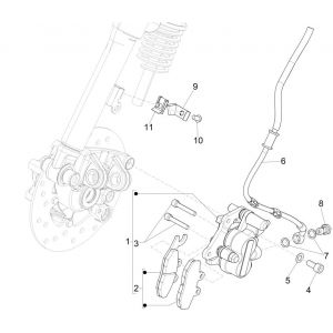 Remklauw - Remblokken - Remleiding Vespa Primavera 125 3V IE ABS