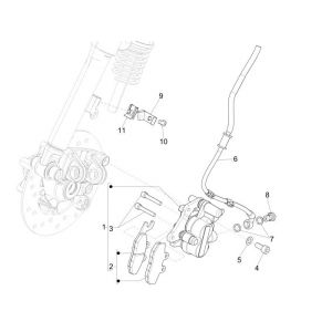 Remklauw - Remblokken - Remleiding Vespa Sprint 50 2-takt AC