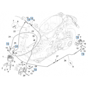 Remklauw - Remblokken - Remleiding (ABS) Vespa GTS 125 IE ABS Euro 4 2019