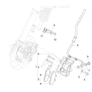 Remklauw - Remblokken - Remleiding Vespa Sprint 125 3V IE ABS