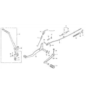 Rempedaal - Schakelpedaal - Kickstartpedaal - Achterremkabel Honda MTX-SH