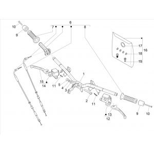 Remcilinder - Remhendel - Stuur - Gaskabel -  Handvatten Vespa GTS 125 IE ABS Euro 4 2016-2018