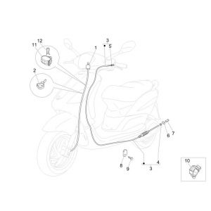 Kilometertellerkabel - Achterremkabel Piaggio New Fly 4-takt 4V