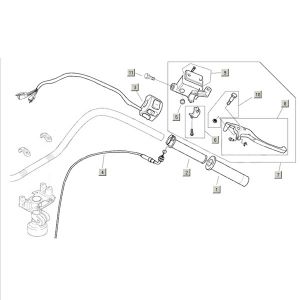 Remcilinder - Remhendel - Stuurschakelaars - Gaskabel Aprilia Mojito Custom 50 2-takt (Piaggio motor) 2004-2010