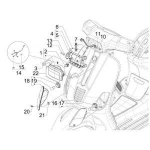 Koplamp - Knipperlichten voorzijde Vespa S 50 4-takt 2V 25km/u