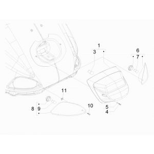 Kniperlichten achterzijde - Achterlicht Vespa LX 50 4-takt 2V AC 25km/u