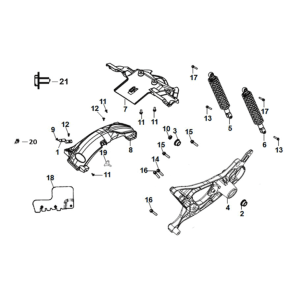 RR. cushion - RR. fork - RR. mudguard Sym Fiddle IV 125i LC ABS E5 2020-2021