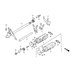 Schakelas Honda MB/MT/MTX/MBX 50 en 80