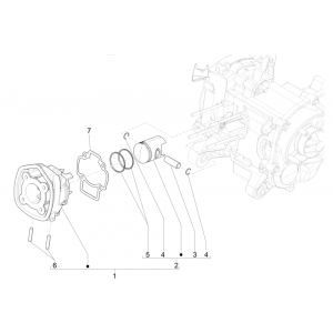 Cilinder - Zuiger Piaggio NRG Power 50 2-takt LC Euro 4