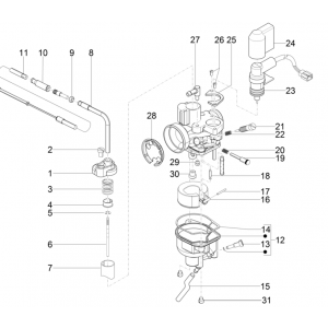 Carburateur onderdelen Piaggio NRG Power 50 2-takt LC Euro 4