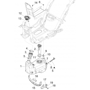 Benzinetank - Tankvlotter - Vacuümkraan Piaggio NRG Power 50 2-takt LC Euro 4