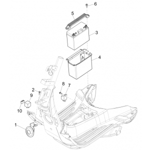 Accu - Claxon - Startrelais Vespa Sprint 150 3V IE ABS Euro 3 2015