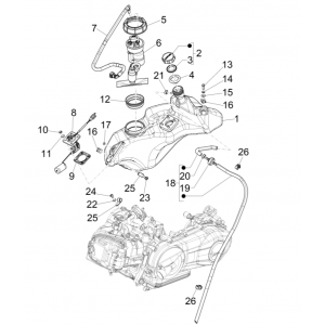 Benzinetank - Tankvlotter - Benzinepomp Vespa Sprint 150 3V IE ABS Euro 3 2015