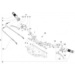 Stuur - Remcilinder- Gaskabel - Handvatten Vespa Sprint 150 3V IE ABS Euro 3 2015