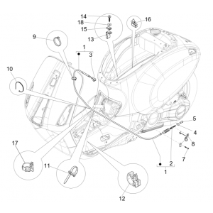 Achterremkabel Vespa Sprint 150 3V IE ABS Euro 3 2015
