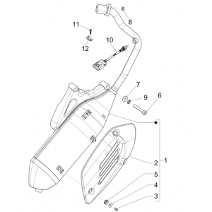 Uitlaat Vespa sprint 150 4T 3V IE Abs E3 2015 (EMEA)