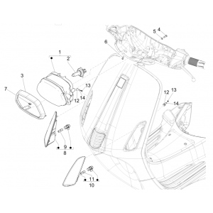Koplamp - Knipperlichten voorzijde Vespa Sprint 150 3V IE ABS Euro 3 2015