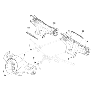 Stuurkappen Vespa GTS 300 Super HPE 4V IE ABS Euro 5 2020-2022