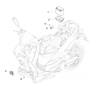 Accu - Claxon - Startrelais Piaggio Typhoon 50 2-takt Euro 4 2018-2020