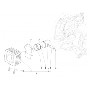 Cilinder - Zuiger Piaggio Typhoon 50 2-takt Euro 4 2018-2020