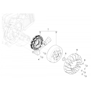 Ontsteking - Stator - Vliegwiel Piaggio Typhoon 50 2-takt Euro 4 2018-2020