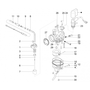 Carburateur onderdelen Piaggio Typhoon 50 2-takt Euro 4 2018-2020