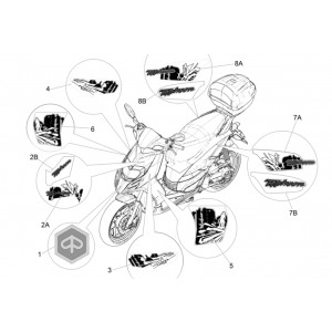 Emblemen - Stickers - Logo Piaggio Typhoon 50 2-takt Euro 4 2018-2020
