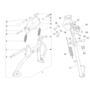 Middenstandaard Piaggio Typhoon 50 2-takt Euro 4 2018-2020