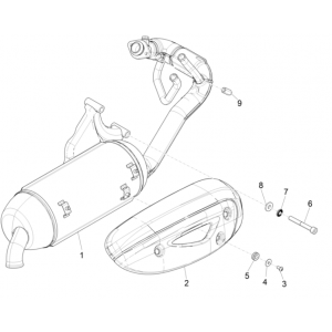 Uitlaat Piaggio Typhoon 50 2-takt Euro 4 2018-2020