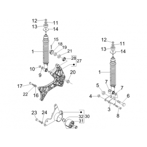 Schokbreker Vespa GTS 250 ie 2005-2009 (met ABS)