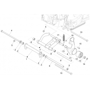 Motorophanging Piaggio Fly 125 IE 4-takt 3V Euro 3