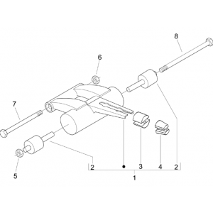 Motorophanging Piaggio Zip 50 SP 2-takt LC 2006-2013