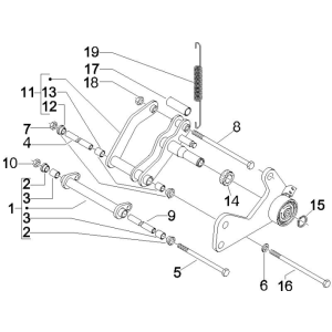 Voorvork - Balhoofdstel Vespa GTS 250 ie 2005-2009 (met ABS) rood dragon 894