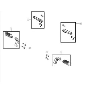 Voetsteunen Kymco K-Pipe 4-takt Glans Zwart