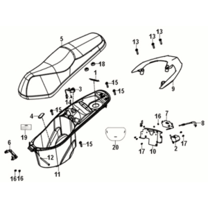 Seat - rear grip Sym Jet 14 125I LC E5 2021-2024